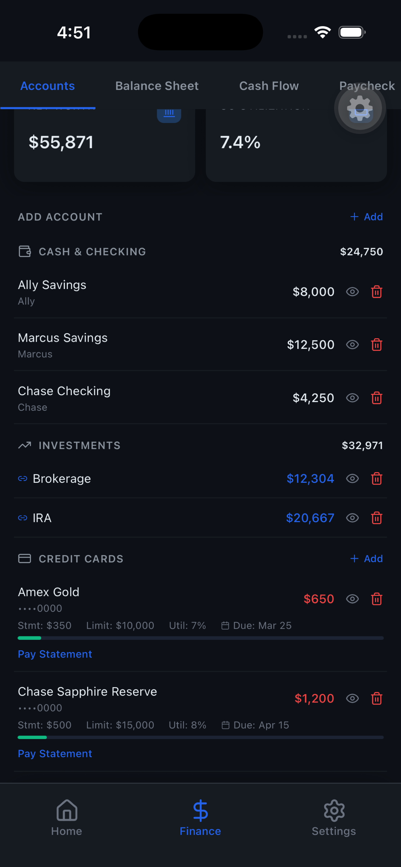 Meridian Accounts — every account in one view